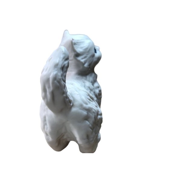 HOMCO White Doll Face Persian Kitten Figurine Statue Porcelain Bisque Vintage Bl - Picture 4 of 7